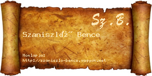 Szaniszló Bence névjegykártya
