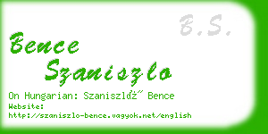 bence szaniszlo business card